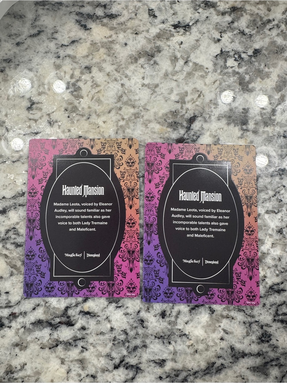 Disneyland Haunted Mansion collectible cards